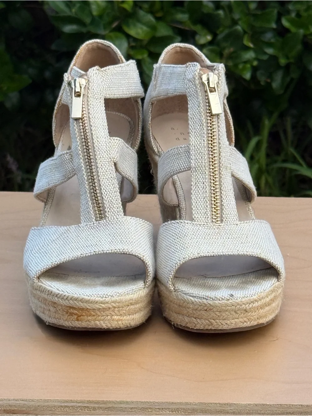 Boho Espadrille Wedge Zip Front Sandals 8 A New Day Carla Coastal Beach Resort